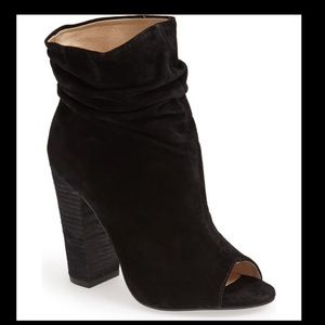 Laurel Slouchy Suede Peep Toe Booties NWOT